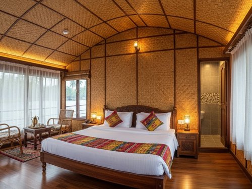 Luxury 1BHK houseboat with AC and attached bathroom